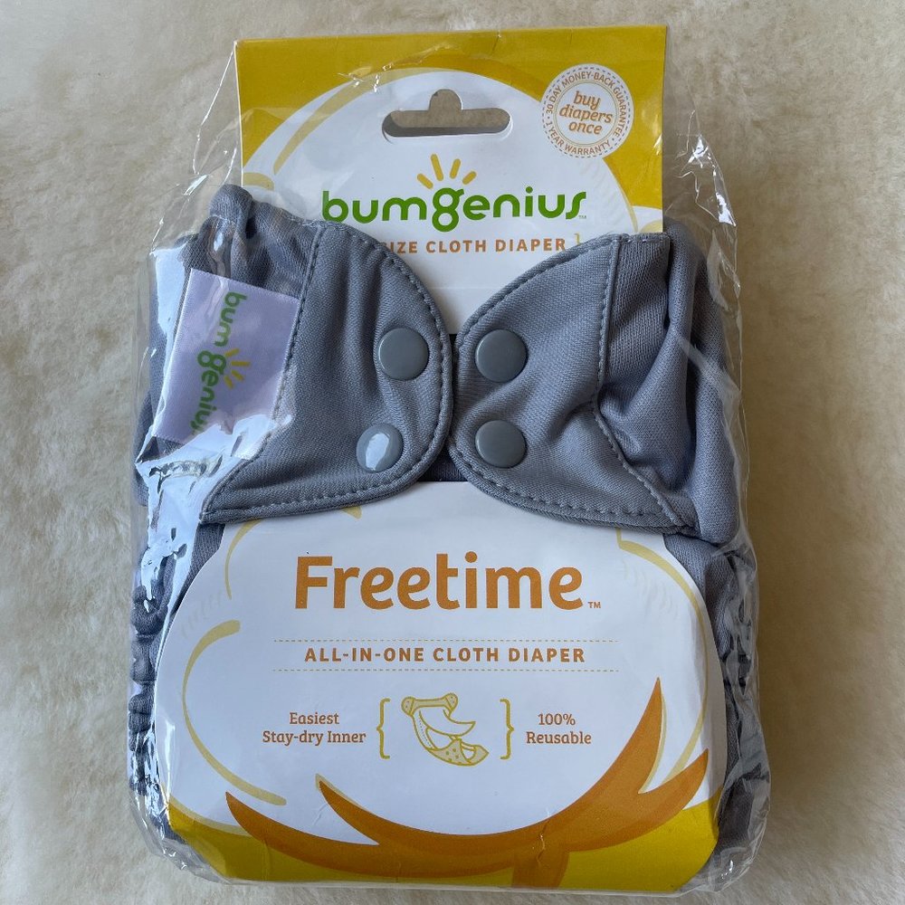 bumGenius Freetime All-In-One One-Size Cloth Diaper in Armadillo